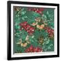 Floral Background with Bird-Varvara Kurakina-Framed Art Print