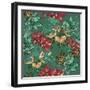 Floral Background with Bird-Varvara Kurakina-Framed Art Print