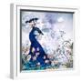 Floral Background with Peacock-Varvara Kurakina-Framed Art Print