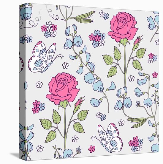 Floral Background-yuls2000-Stretched Canvas