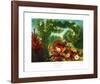 Floral Basket in a Park-Eugene Delacroix-Framed Collectable Print