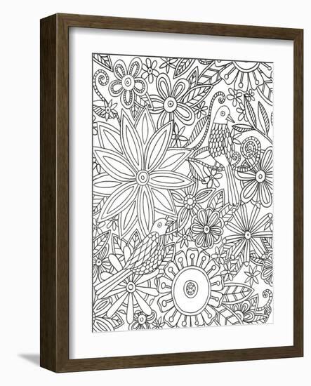 Floral Birds-Pam Varacek-Framed Art Print