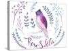 Floral Bohemian Design - Watercolor Flower and Bird-Kris_art-Stretched Canvas