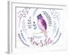 Floral Bohemian Design - Watercolor Flower and Bird-Kris_art-Framed Art Print