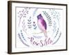 Floral Bohemian Design - Watercolor Flower and Bird-Kris_art-Framed Art Print