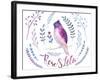 Floral Bohemian Design - Watercolor Flower and Bird-Kris_art-Framed Art Print