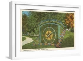 Floral Clock, Gladwin Park, Detroit, Michigan-null-Framed Art Print