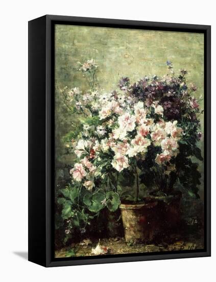 Floral Composition-Hubert Bellis-Framed Stretched Canvas