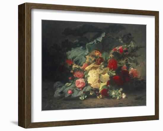 Floral Composition-Jean Baptiste Claude Robie-Framed Giclee Print