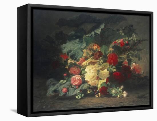 Floral Composition-Jean Baptiste Claude Robie-Framed Stretched Canvas