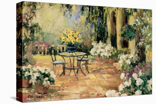 Floral Courtyard-Allayn Stevens-Stretched Canvas