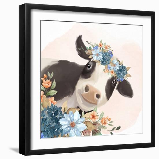 Floral Cow-Kimberly Allen-Framed Art Print