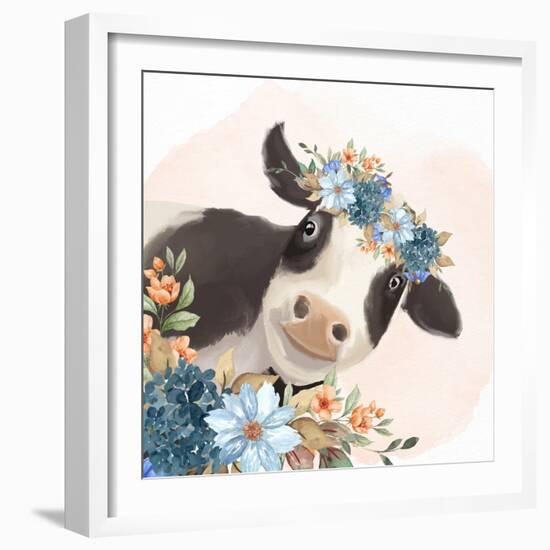 Floral Cow-Kimberly Allen-Framed Art Print