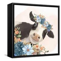 Floral Cow-Kimberly Allen-Framed Stretched Canvas