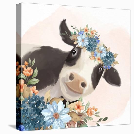 Floral Cow-Kimberly Allen-Stretched Canvas