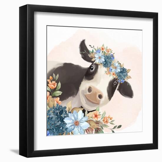 Floral Cow-Kimberly Allen-Framed Art Print
