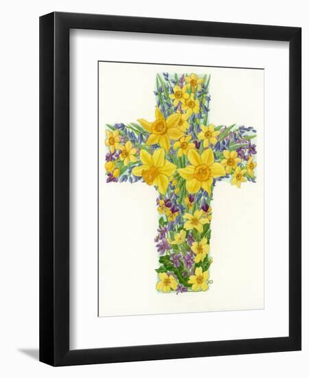 Floral Cross I, 1998-Linda Benton-Framed Premium Giclee Print