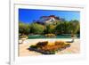 Floral Decorations at the Small Pond with Potala Palace seen from the North-null-Framed Art Print