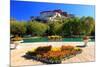 Floral Decorations at the Small Pond with Potala Palace seen from the North-null-Mounted Art Print