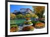 Floral Decorations at the Small Pond with Potala Palace seen from the North-null-Framed Art Print