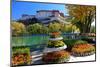 Floral Decorations at the Small Pond with Potala Palace seen from the North-null-Mounted Art Print