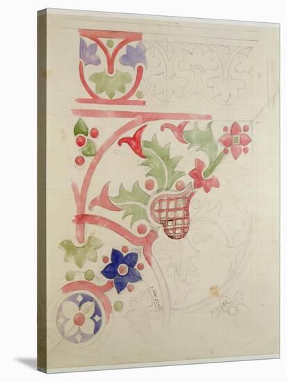 Floral Design for the House of Lords' Library-Augustus Welby Northmore Pugin-Stretched Canvas