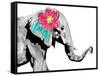 Floral Elephant-OnRei-Framed Stretched Canvas