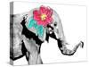 Floral Elephant-OnRei-Stretched Canvas