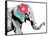 Floral Elephant-OnRei-Framed Stretched Canvas