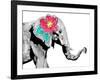 Floral Elephant-OnRei-Framed Art Print