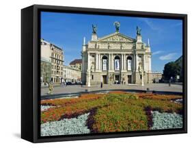 Floral Feature Outside the Lviv Theater of Opera and Ballet, Named after I,Franko-Christian Kober-Framed Stretched Canvas