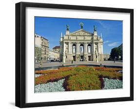 Floral Feature Outside the Lviv Theater of Opera and Ballet, Named after I,Franko-Christian Kober-Framed Photographic Print