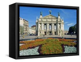 Floral Feature Outside the Lviv Theater of Opera and Ballet, Named after I,Franko-Christian Kober-Framed Stretched Canvas