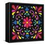 Floral Fiesta Tile III-Laura Marshall-Framed Stretched Canvas