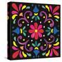 Floral Fiesta Tile III-Laura Marshall-Stretched Canvas