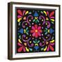 Floral Fiesta Tile III-Laura Marshall-Framed Art Print