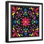 Floral Fiesta Tile III-Laura Marshall-Framed Art Print