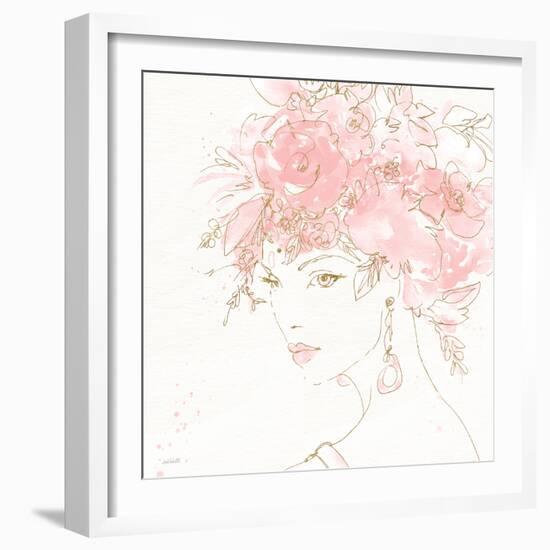 Floral Figures II Pink Gold Sq-Anne Tavoletti-Framed Art Print