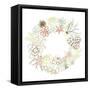 Floral Frame. Cute Succulents Arranged Un a Shape of the Wreath Perfect for Wedding Invitations And-Alisa Foytik-Framed Stretched Canvas