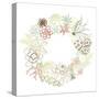 Floral Frame. Cute Succulents Arranged Un a Shape of the Wreath Perfect for Wedding Invitations And-Alisa Foytik-Stretched Canvas