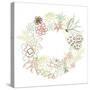 Floral Frame. Cute Succulents Arranged Un a Shape of the Wreath Perfect for Wedding Invitations And-Alisa Foytik-Stretched Canvas