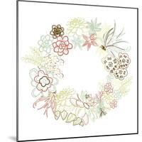 Floral Frame. Cute Succulents Arranged Un a Shape of the Wreath Perfect for Wedding Invitations And-Alisa Foytik-Mounted Art Print
