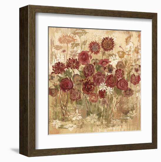 Floral Frenzy Burgundy I-Alan Hopfensperger-Framed Art Print
