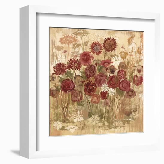 Floral Frenzy Burgundy I-Alan Hopfensperger-Framed Art Print