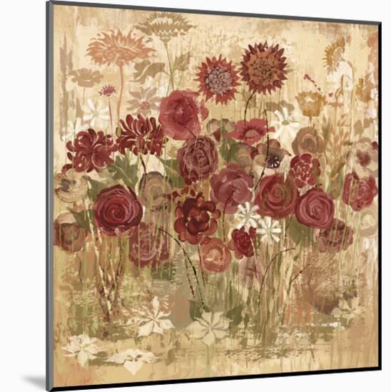 Floral Frenzy Burgundy I-Alan Hopfensperger-Mounted Art Print