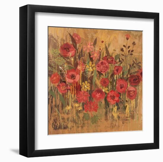 Floral Frenzy Red I-Alan Hopfensperger-Framed Art Print