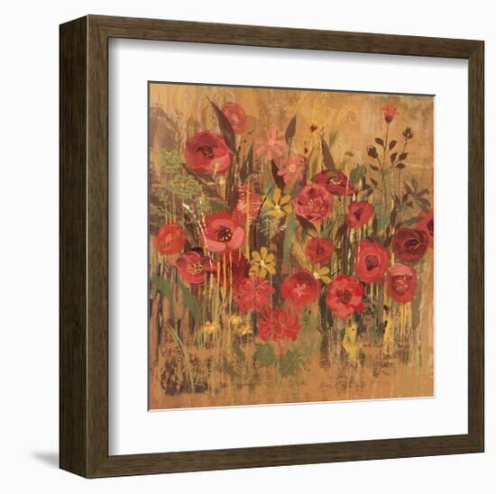 Floral Frenzy Red I-Alan Hopfensperger-Framed Art Print