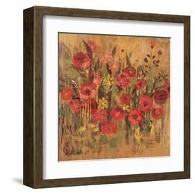 Floral Frenzy Red I-Alan Hopfensperger-Framed Art Print