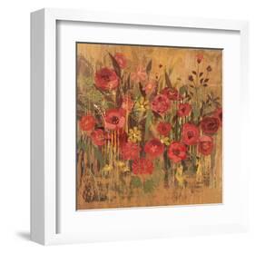 Floral Frenzy Red I-Alan Hopfensperger-Framed Art Print