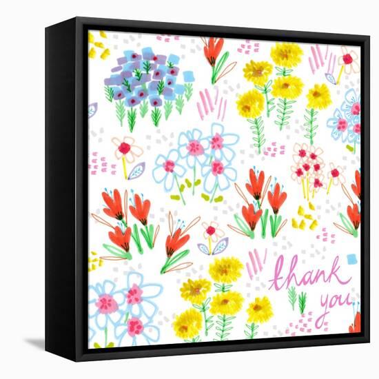 Floral Garden - Thank You, 2014-Jo Chambers-Framed Stretched Canvas